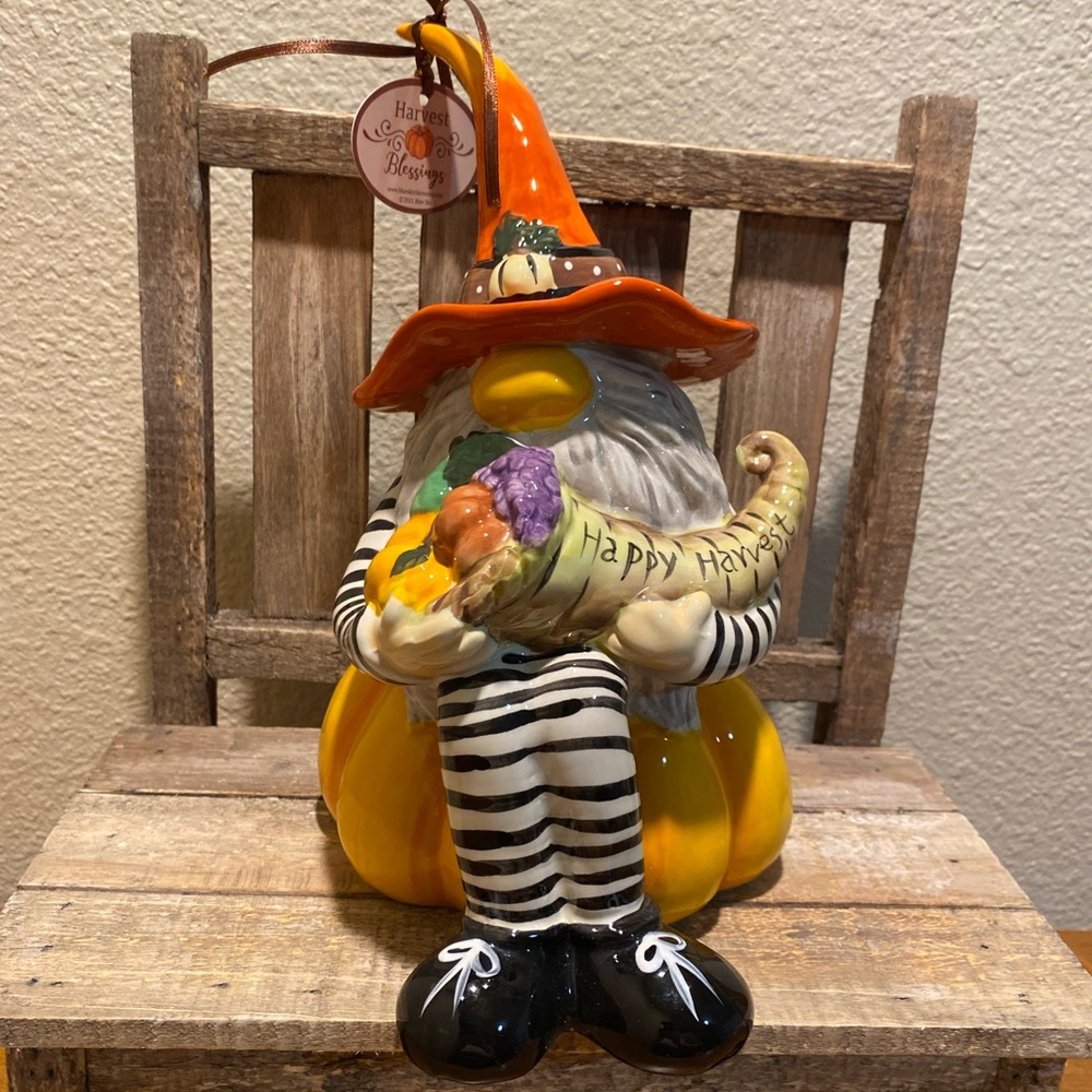 Blue Sky Fall Gnome, Happy Harvest Gnome Blue Sky Happy Harvest Cornucopia Gnome